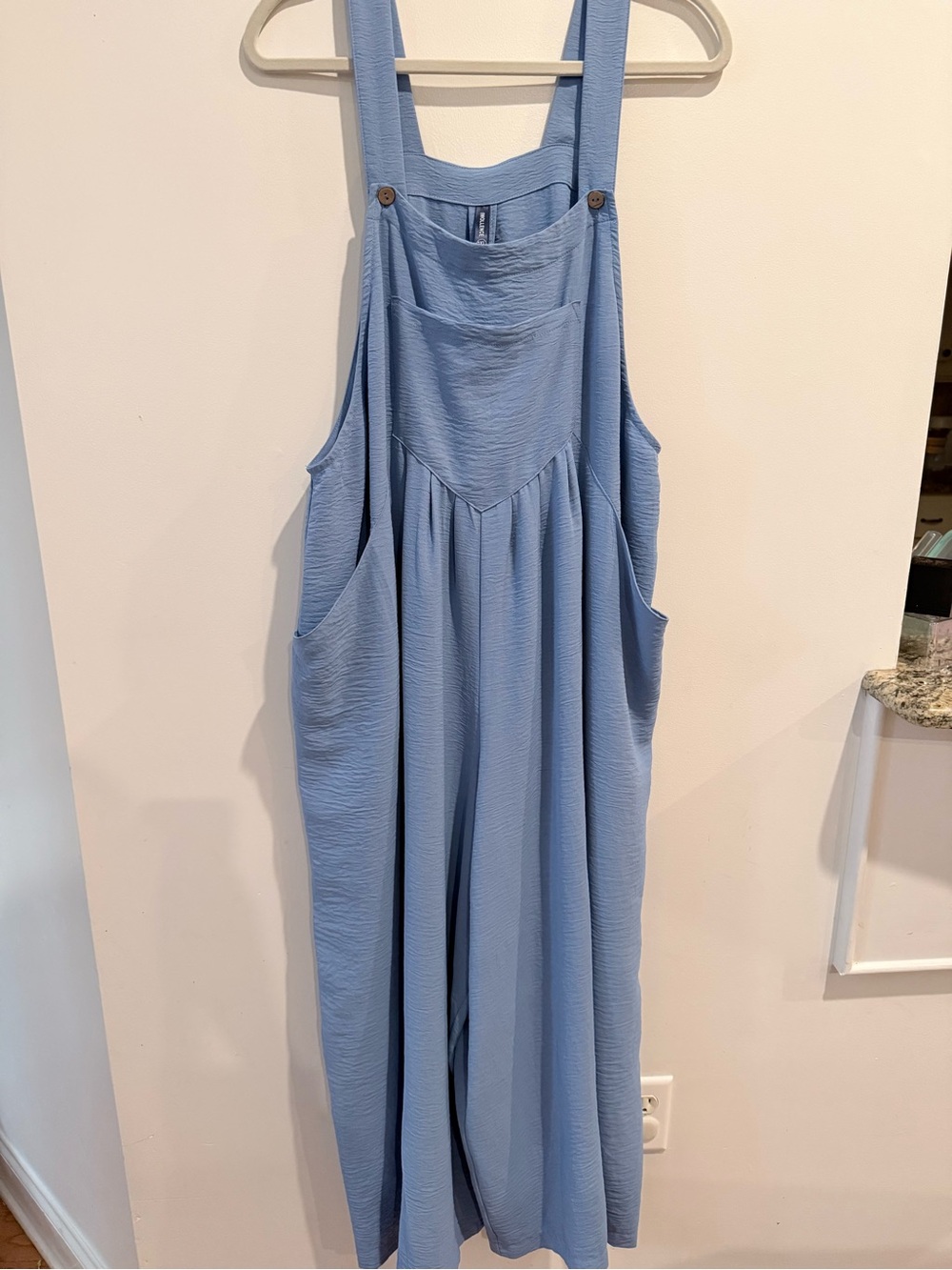 Amazon Light Blue Wide-Leg Pinafore Jumpsuit